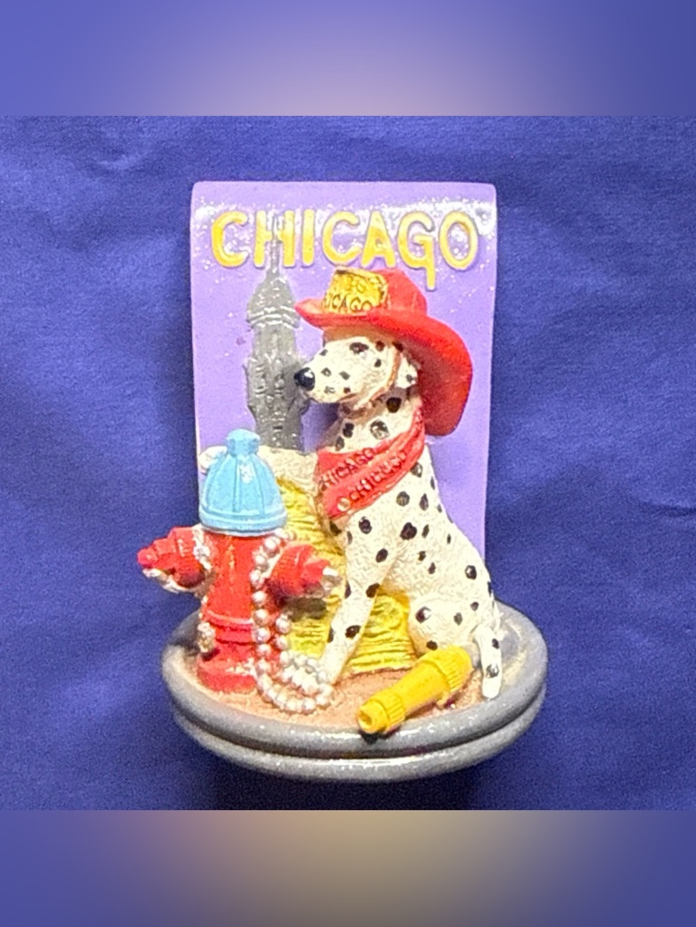 Icing Claire's 2002 Chicago Dalmatian Firefighter Hydrant Figurine 3”